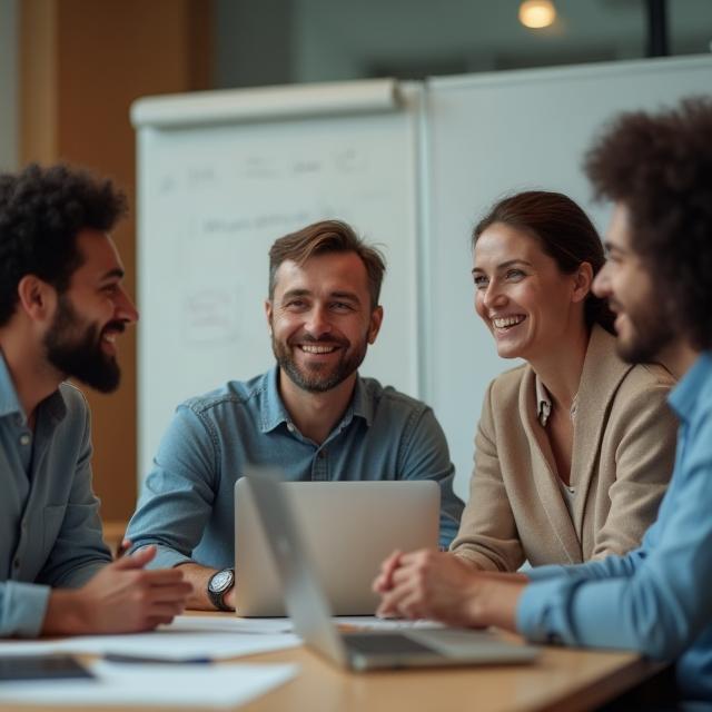 Entwicklungsteam bei einer agilen Besprechung